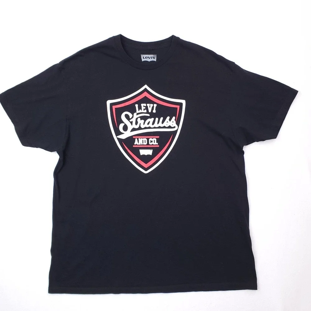 Levis Shirt Mens XXL Black Red Graphic Tee Short Sleeve Streetwear